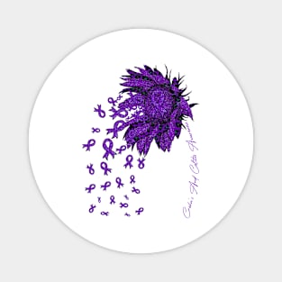 Crohn's And Colitis Awareness Awareness - Sunflower ribbon flowers fall Magnet